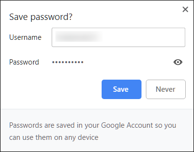 Save Password box